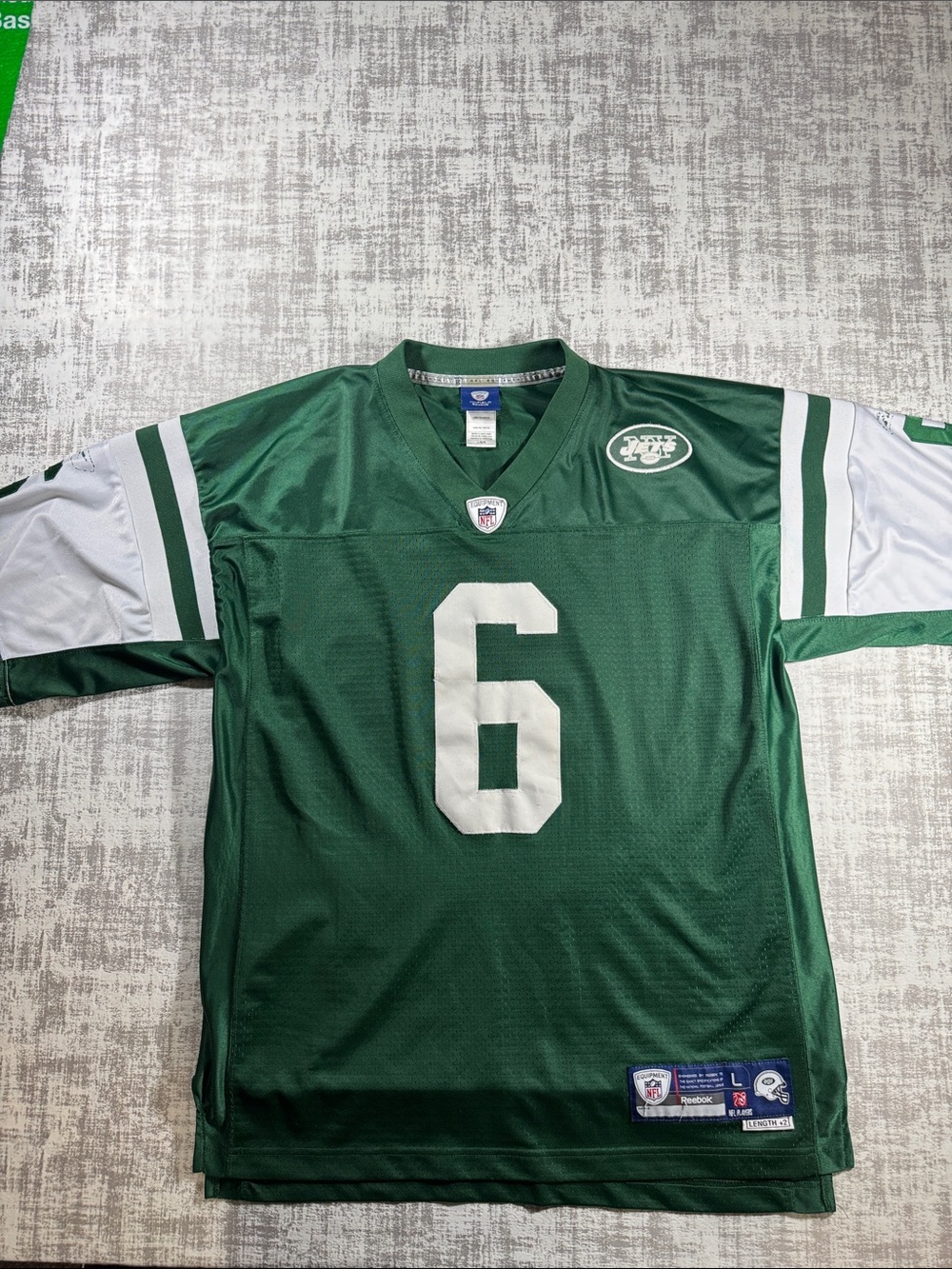 Mark Sanchez New York Jets #6 NFL Football On Field Sewn Jersey Reebok size L